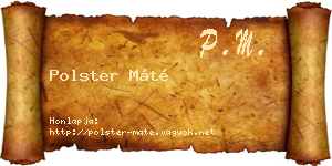 Polster Máté névjegykártya